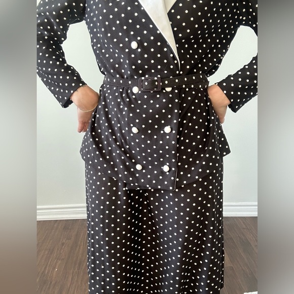Vintage polka dot skirt suit - Picture 2 of 7